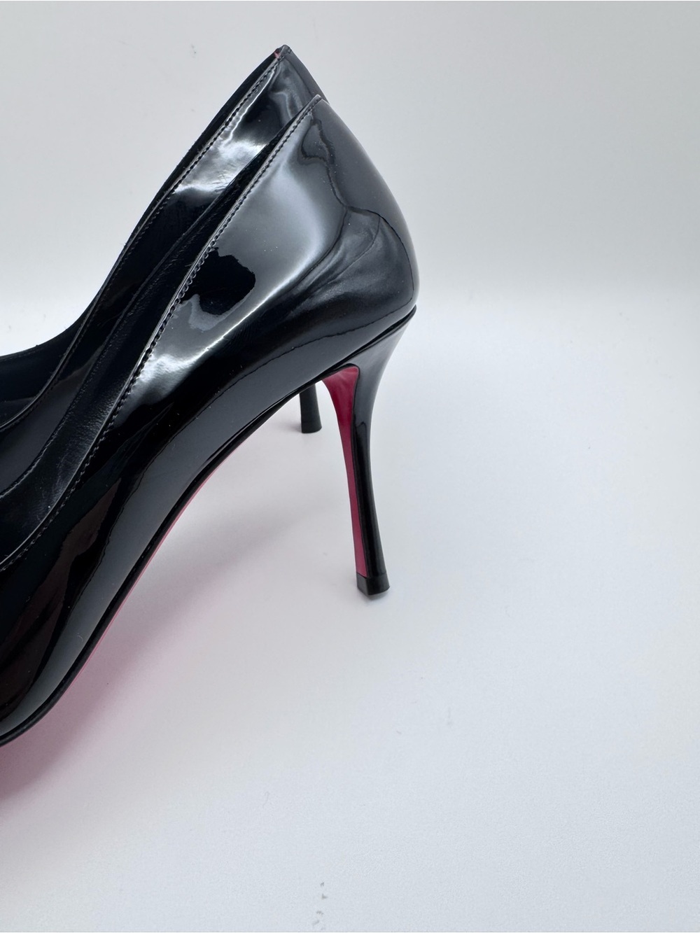 Christian Louboutin Dolly Pump 85 Black Patent Red Sole Heels EU 36.5 - Picture 5 of 9
